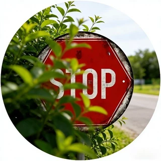 COD ป้าย STOP Vintage Metal Plaque ทรงกลม โลหะ สไตล์วินเทจ ตกแต่งโรงรถ บาร์บ้าน แข็งแรง ทนทาน