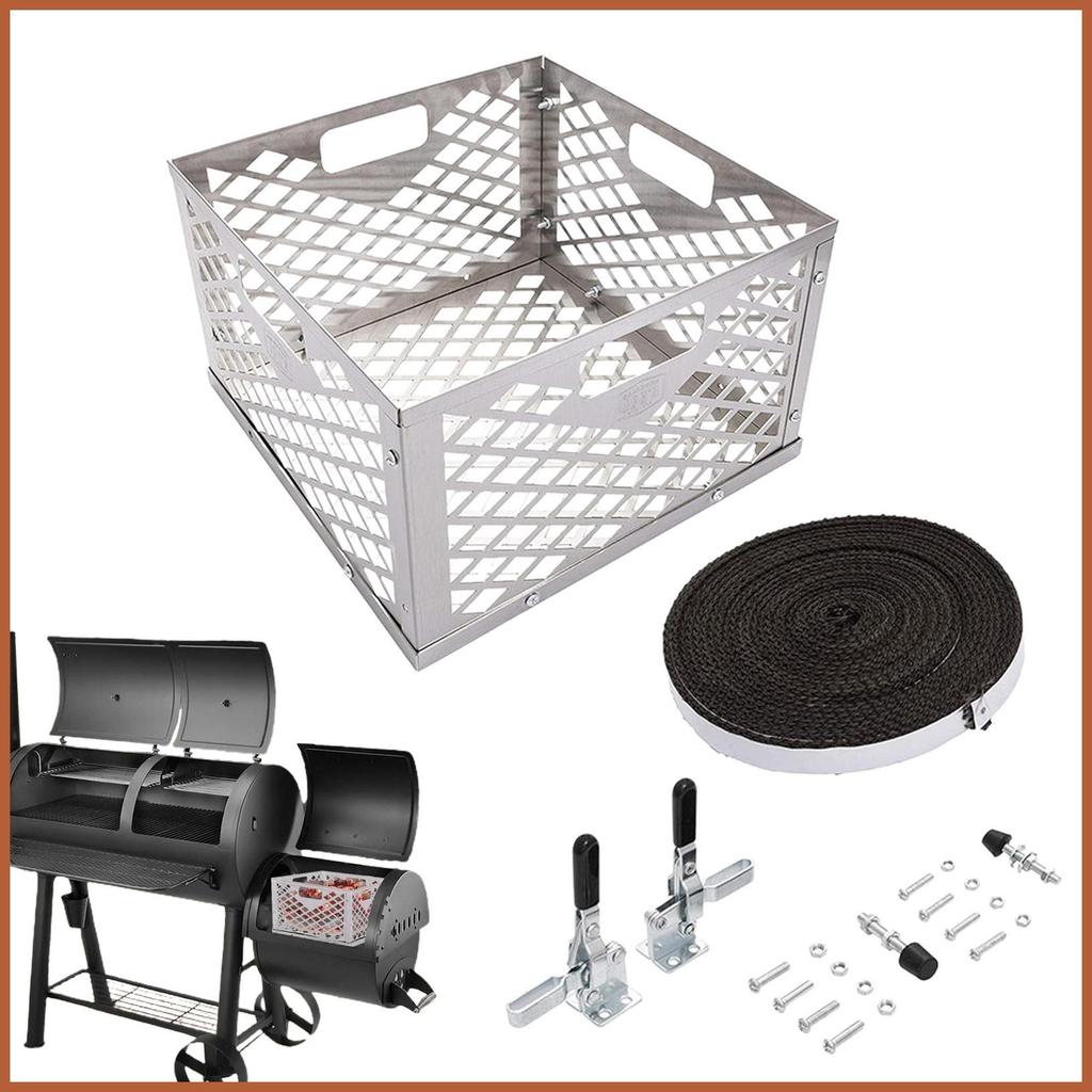 Mod Kit สําหรับ Smoker BBQ Offset Smoker Mod Kit Mod เครื่องมือถ่านตะกร้าสูบบุหรี่อุปกรณ์เสริมปะเก็น