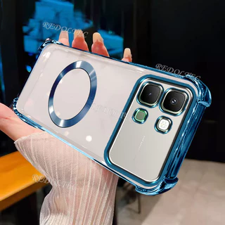 Infinix Note Edge 5G เคสใหม่แม่เหล็กกันกระแทกโปร่งใสพร้อมแหวนแม่เหล็ก 2025 ดีไซน์ใหม่ปลอกใส Infinix NoteEdge ฝาครอบโทรศัพท์แบบนุ่มบางเฉียบ