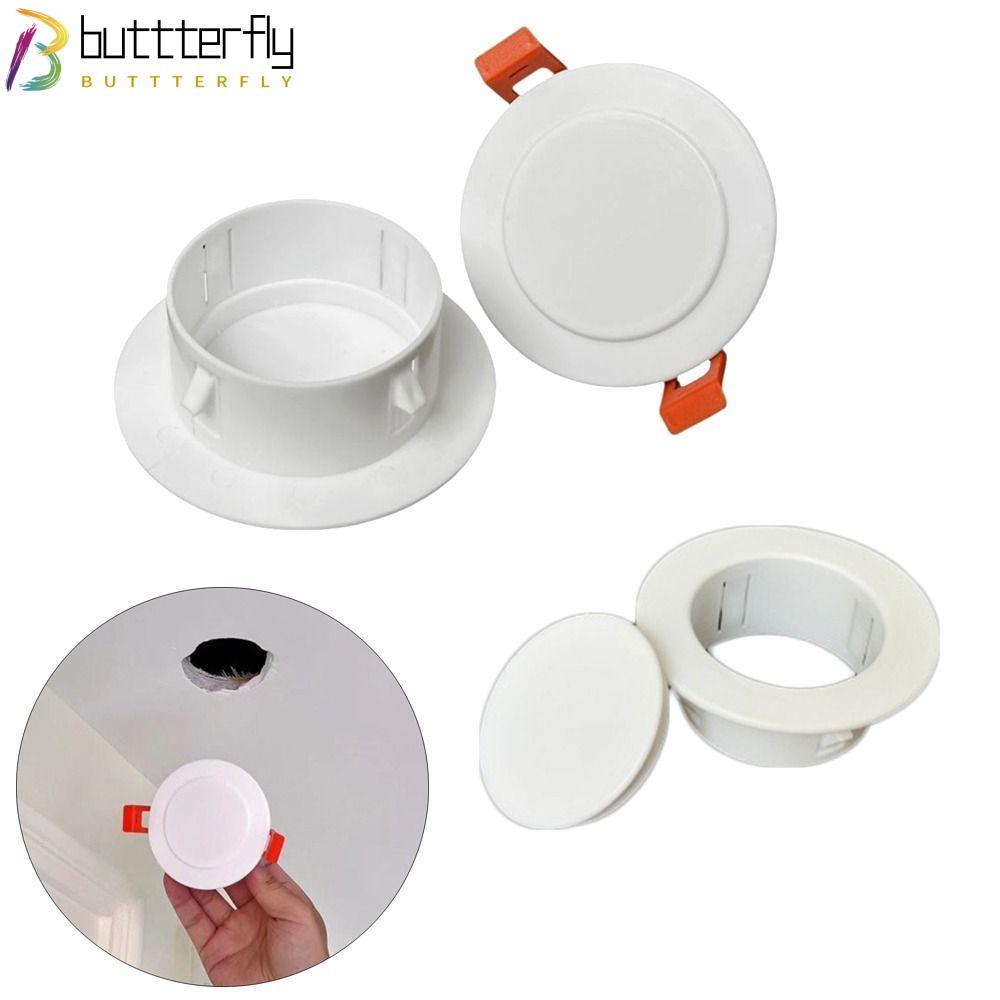 BUTTTERFLY ฝาครอบรูเครื่องปรับอากาศ, ฝาครอบรูผนังแบบ Snap-on แบบกลม, พลาสติกใช้งานได้จริง ขนาดต่างๆ Reserved ฝาปิดรูเจาะ