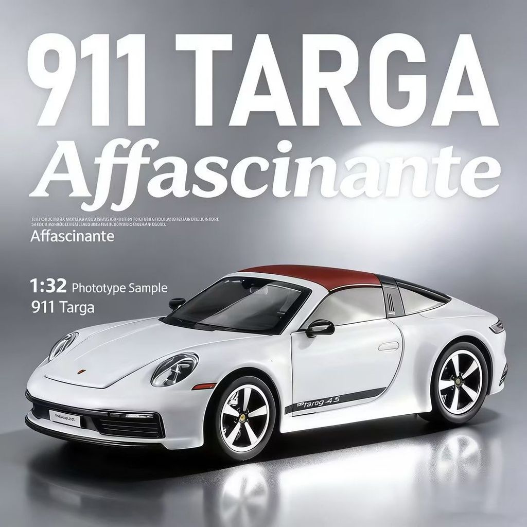 1: 32 Porsche 911TAarga Convertible Sports Car Model จําลองรถคอลเลกชันของขวัญของเล่นตกแต่ง