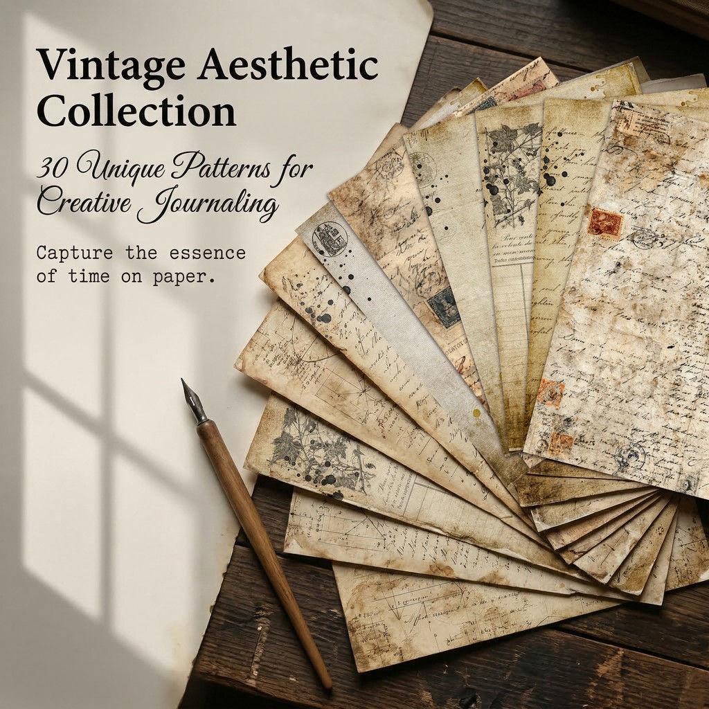 30 แผ่น Vintage Scrapbooking กระดาษความงามตกแต่งสําหรับ Junk Journaling Definition Retro รูปแบบสําหรับ Creative Crafting และสมุดภาพ Embellishment ราคา ถูกที่สุด ดีลบีเคเค