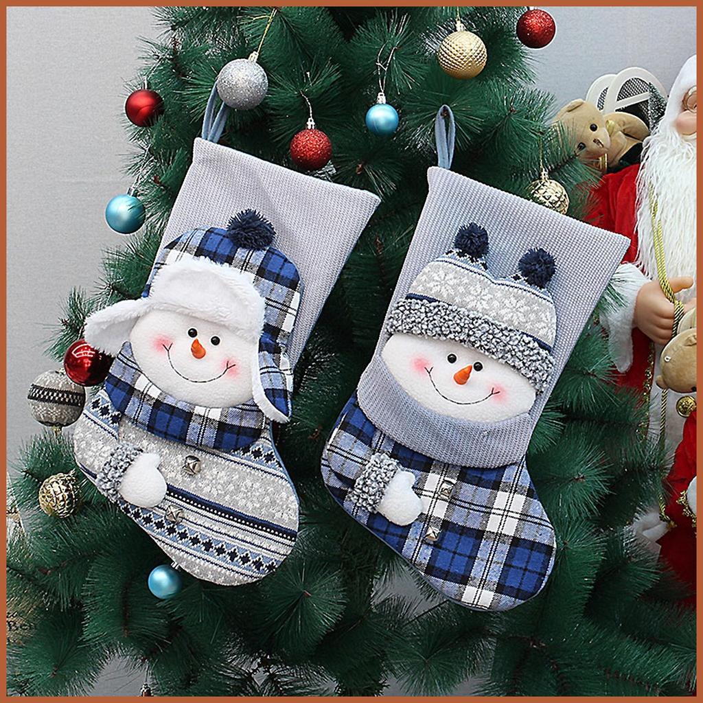 Snowman Christmas Stocking ขนาดใหญ่ Christmas Stocking น่ารักเครื่องประดับบ้านตลก Wall Window Decor 