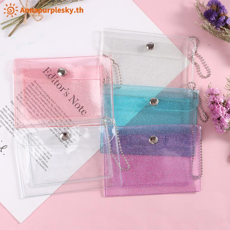 Annapursky Womens PVC Credit Card Holder Wallet with Coin Purse, Transparent Waterproof Business Card ID Bag TH