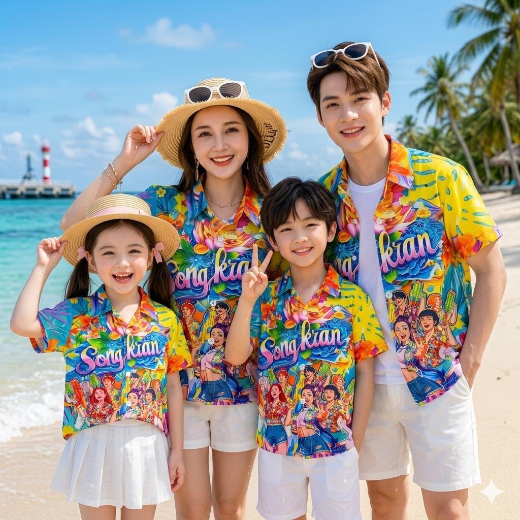 เสื้อฮาวายลายดอกแต่งSongkran ผ้าโพลีพรีเมี่ยม เป๊ะทุกจุด! สงกรานต์นี้โดดเด่นกว่าใครกับคอลเลกชัน Position Print"