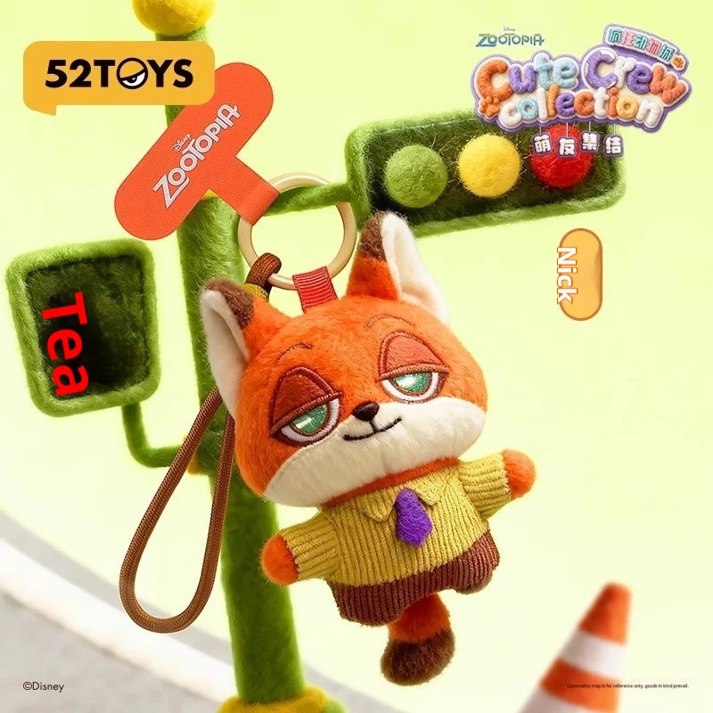 【ของแท้ 100%】Zootopia Cute Crew Collection Plush Phone Strap Blind Box Cute Anime Bag Pendant Gift