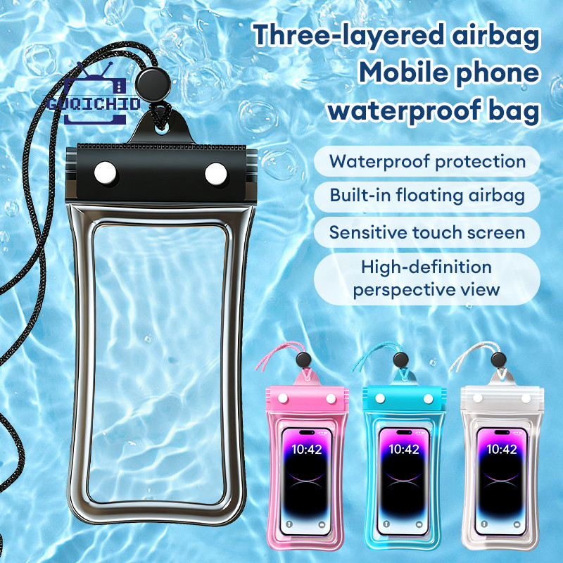 กระเป๋ากันน้ำ ถุงกันน้ำ ซองมือถือ WaterProof Bag ถมสายห้อยคอ มีถุงลม เหมาะสำหรับโทรศัพท์ขนาด7.0นิ้วหรือเล็กกว่า กันน้ำ