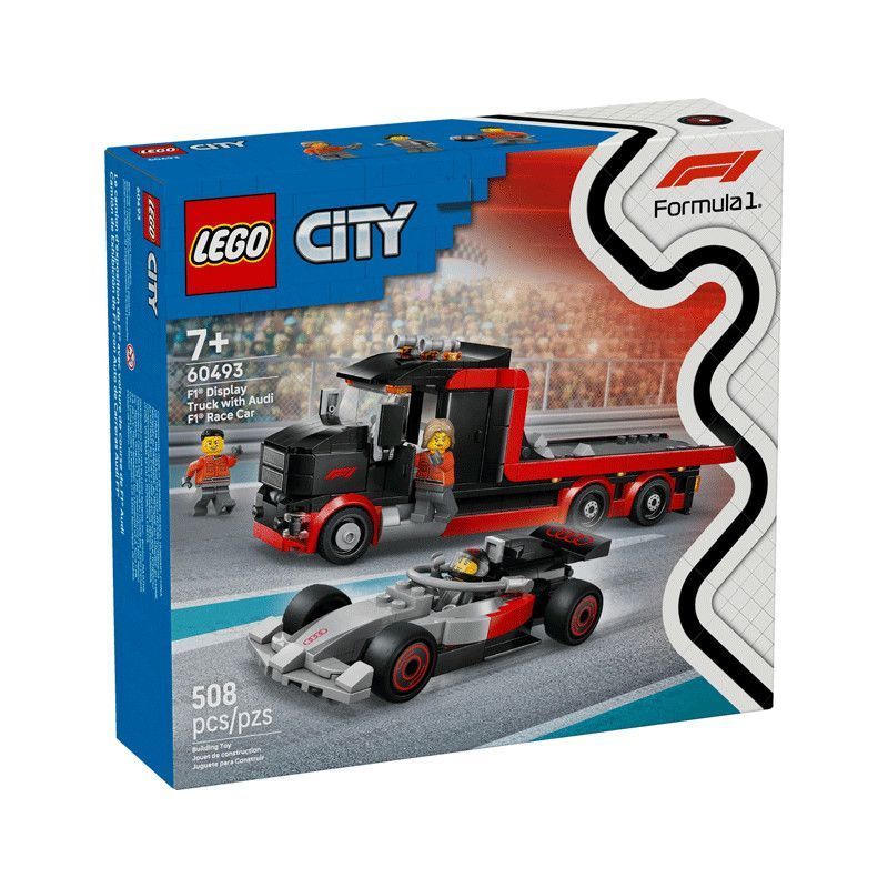 LEGO Lego 60493 City Series F1 รถบรรทุกขนส่งและ Audi F1 Racing Car Building Block ของเล่นเด็กการศึกษ