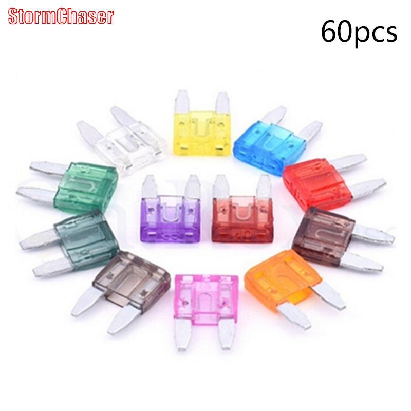 [Storm-t] 60 ชิ้น Mini Blade ฟิวส์รถยนต์ Tru Assortment Fuse Kit 5A 10A 15A 20A 25/30A