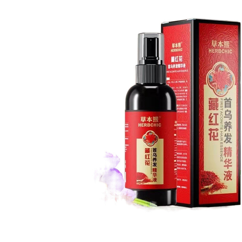 Popular~Herbal Xizang Red Saffron Polygonum Multiflorum Hair Nourishing Essence Hair Care Essential 