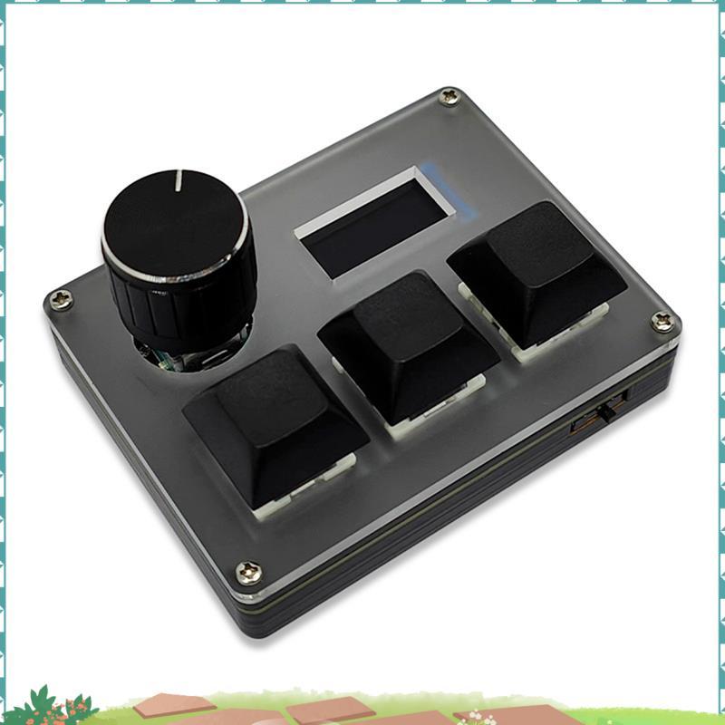 Uejfrdkuwg 3-Key Wired Custom Keyboard Blue Switch OSU Gaming Keyboard with Knob Screen RGB Copy Pas