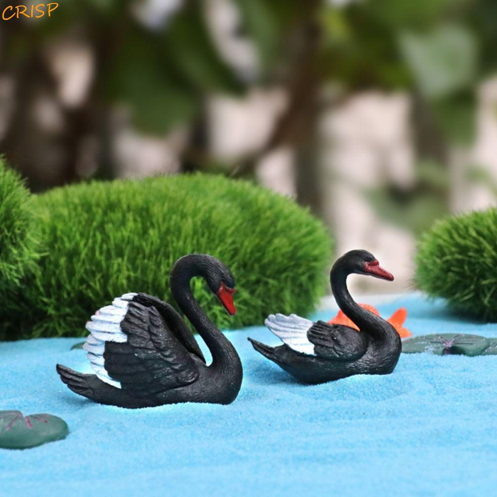 CRISP Swan Miniatures, Craft Animal Goose Model, Mini Cute DIY Lover Swan Jewelry Home Decor