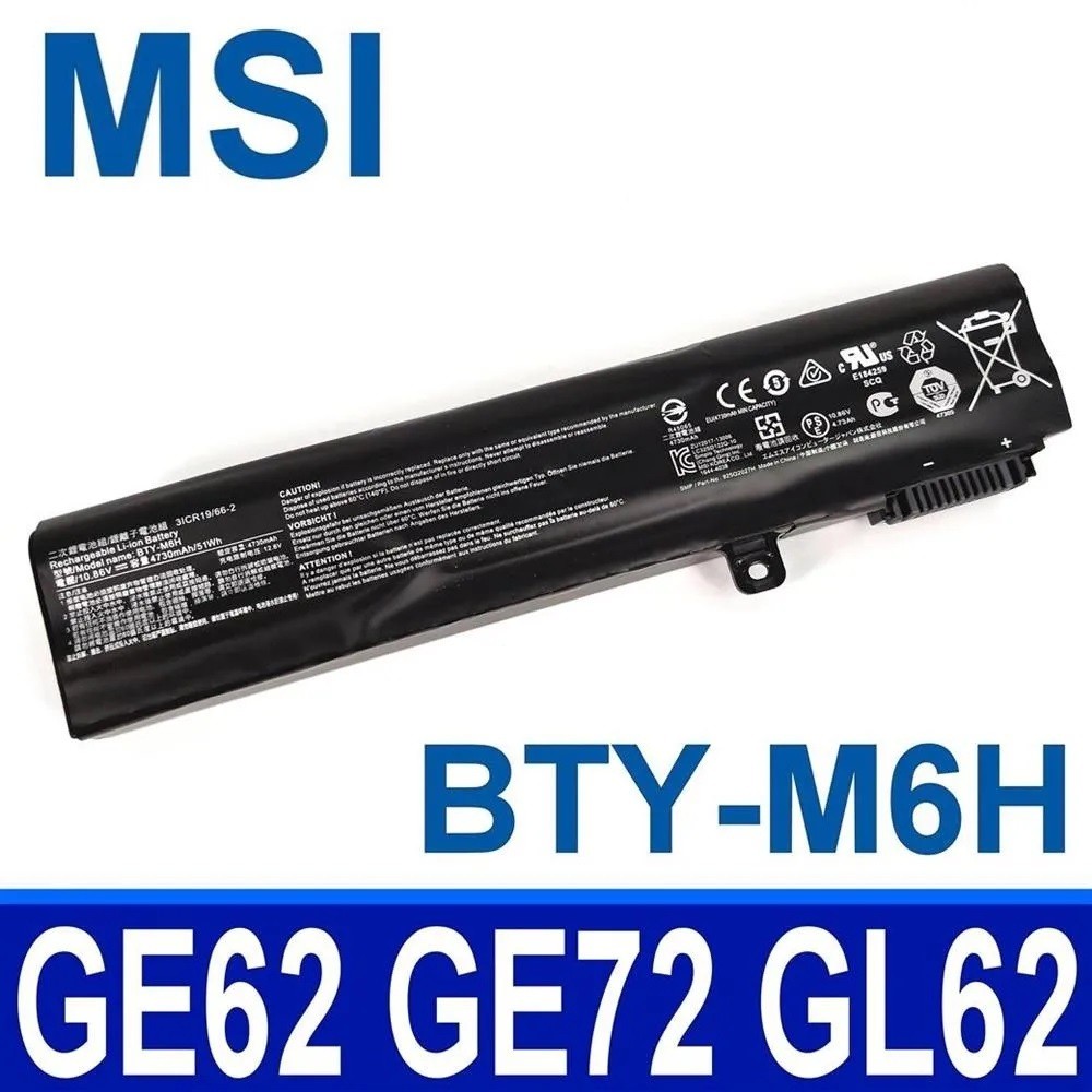 แบตเตอรี่ MSI รุ่นดั้งเดิม BTY-M6H MS-16P5 16P8 สำหรับ GE62 GE72 GP62 PE60 PE70 GP72 GL62 GL62M GL63