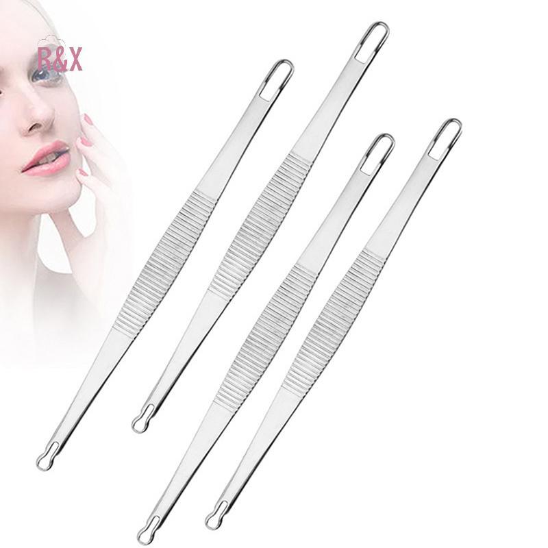 R&X 1PC Double Headed Blahead Remover ทําความสะอาดสิวสแตนเลส Blemish เข็ม Spot Extractor Skin Care เ