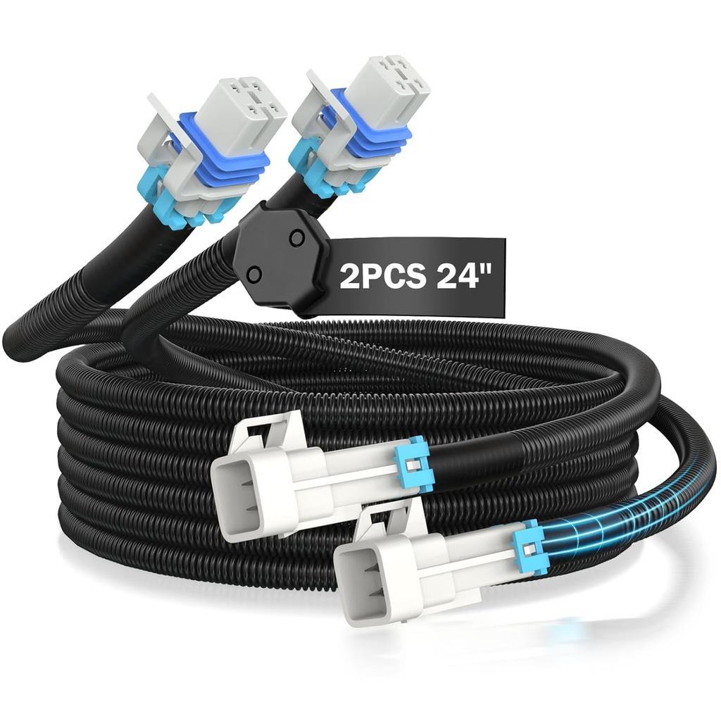 2PCS 24 "O2 Sensor Extension Harness - 4 Pin Square Plug o2 Sensor Extender สําหรับ GM LS1 LS2 LS6 เ