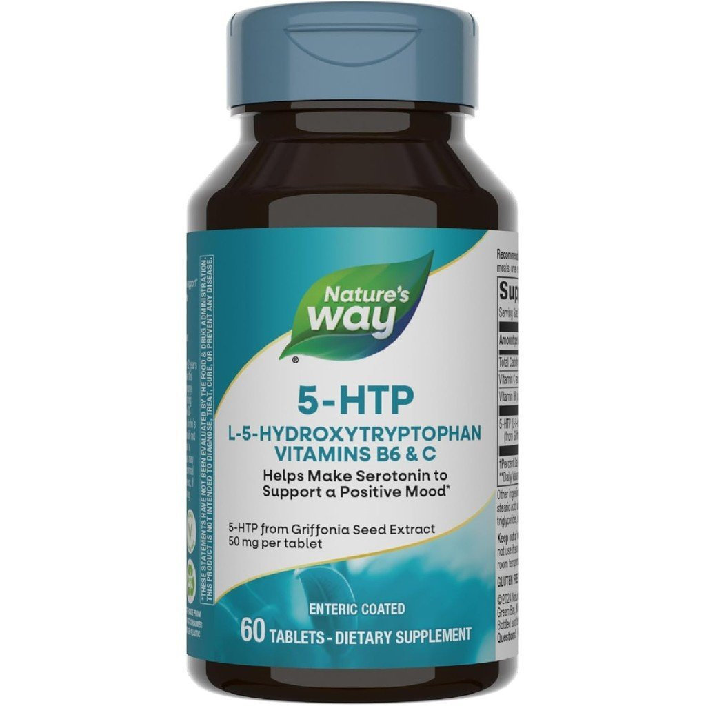 Natures Way 5-HTP, L-5-Hydroxytryptophan, ช่วยให้ Serotonin เพื่อส่งเสริม Positive Outlook*, Vitamin