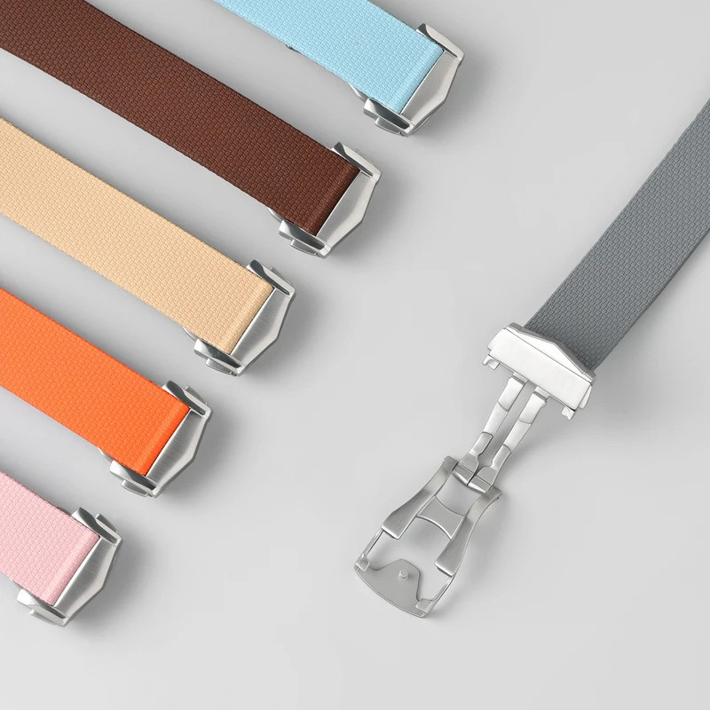 Omega X Swatch MoonSwatch FKM หัวเข็มขัดพับ 20 มม. Universal สายคล้องคอสําหรับ Speedmaster Seamaster