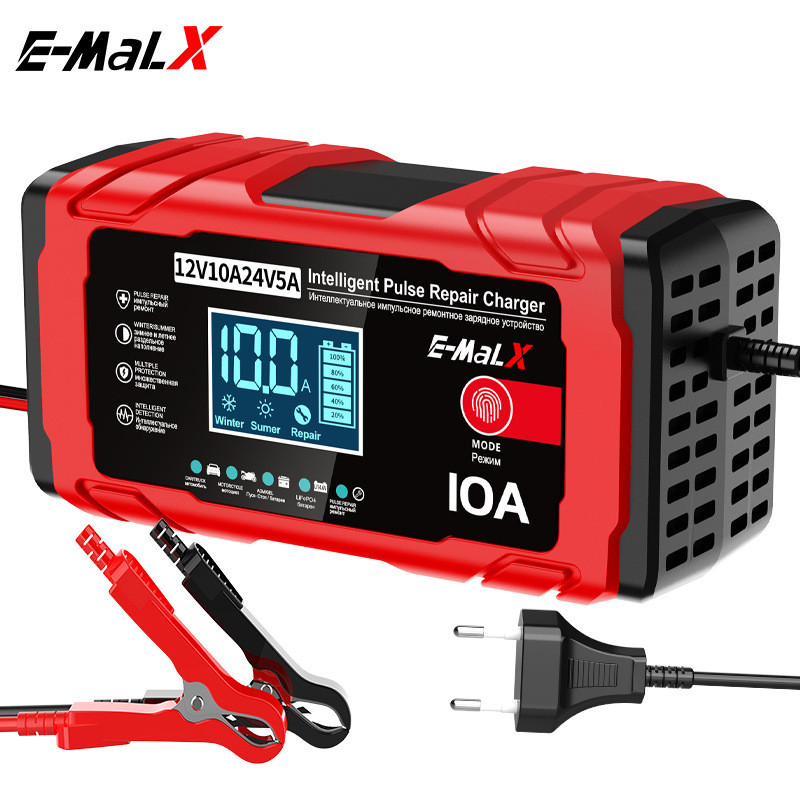 12V10A24V5A Universal Car Battery Charger เครื่องชาร์จแบตเตอรี่รถจักรยานยนต์ 12V ชาร์จแบตเตอรี่