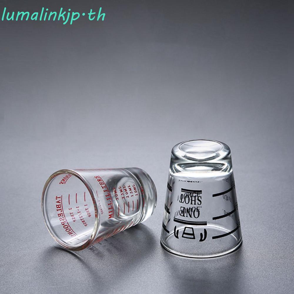 LUMALINKJP Jigger อุปกรณ์บาร์กาแฟพร้อมแก้วช็อตทนความร้อนขนาด