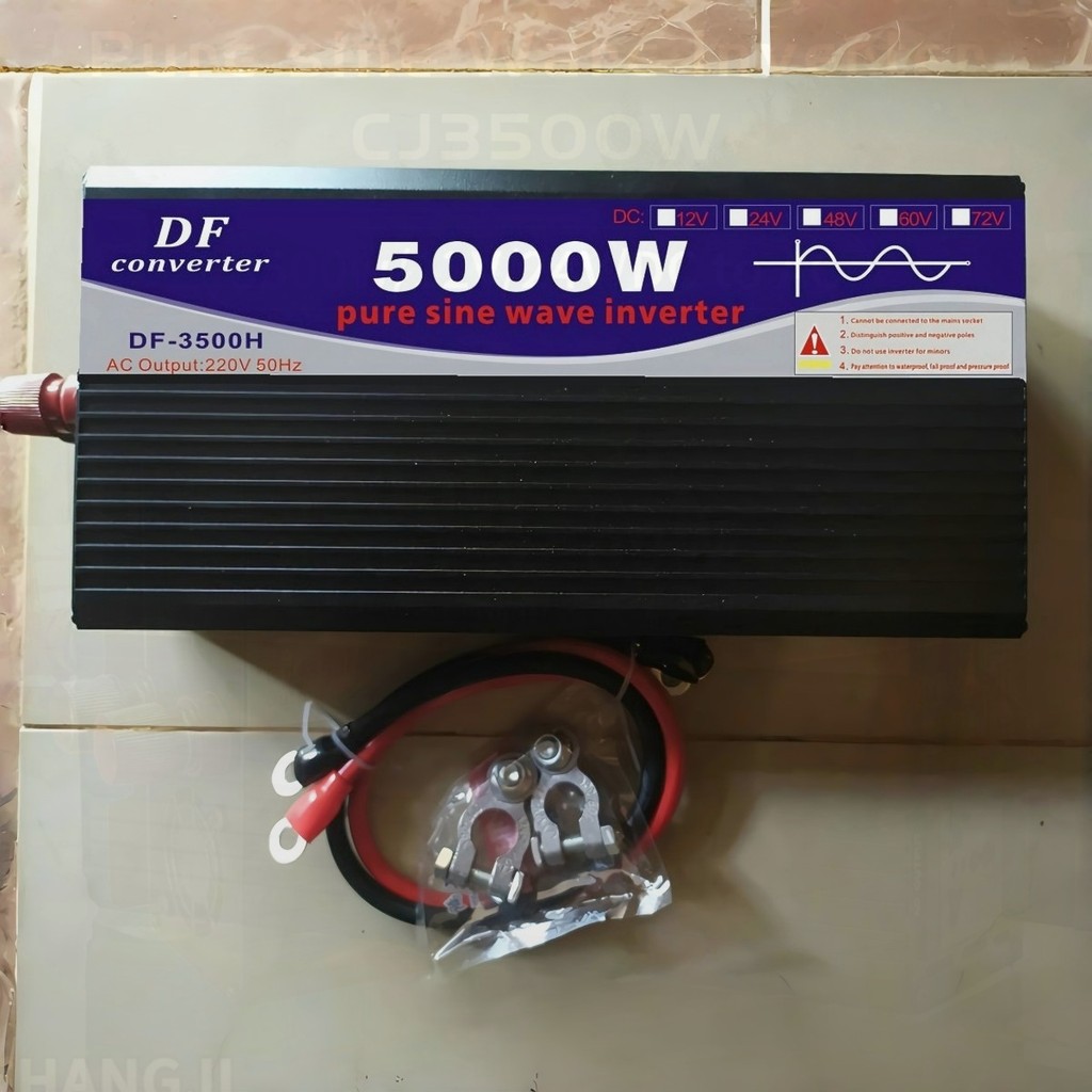 CJ อินเวอร์เตอร์ 3500W 5000W ไฟไม่พอใช้ ตัวเดียวจบ แปลงไฟรถยนต์ ไฟบ้านสบายๆ พร้อมส่ง