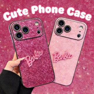 Glitter เคสโทรศัพท์สําหรับ iPhone 17 Pro Max 16 15 14 13 Pro Max กรณี Simple Shiny Letter กันกระแทกฝาครอบป้องกัน