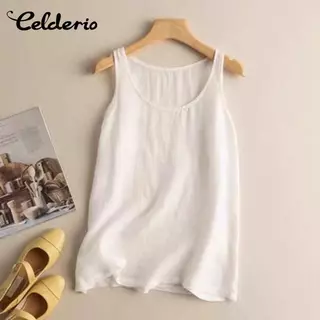 Celderio Camisole Top สำหรับผู้หญิง ทำจากผ้าฝ้ายลินิน ทรงหลวม สบายตัว เหมาะกับฤดูร้อน