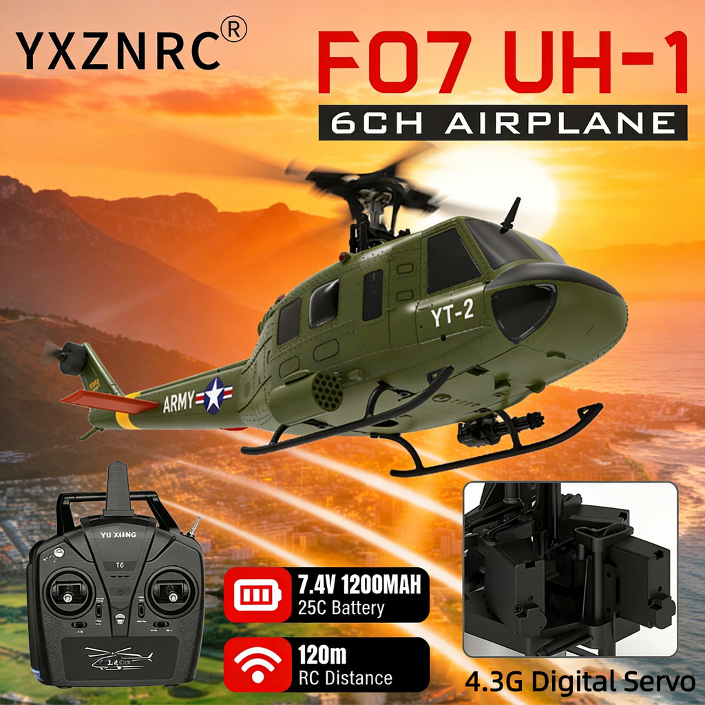 YUXIANG UH-1 Huey Scale RC Helicopter, 6CH 2.4G Aileronless Dual Brushless Motor with 6-Axis Gyro Op