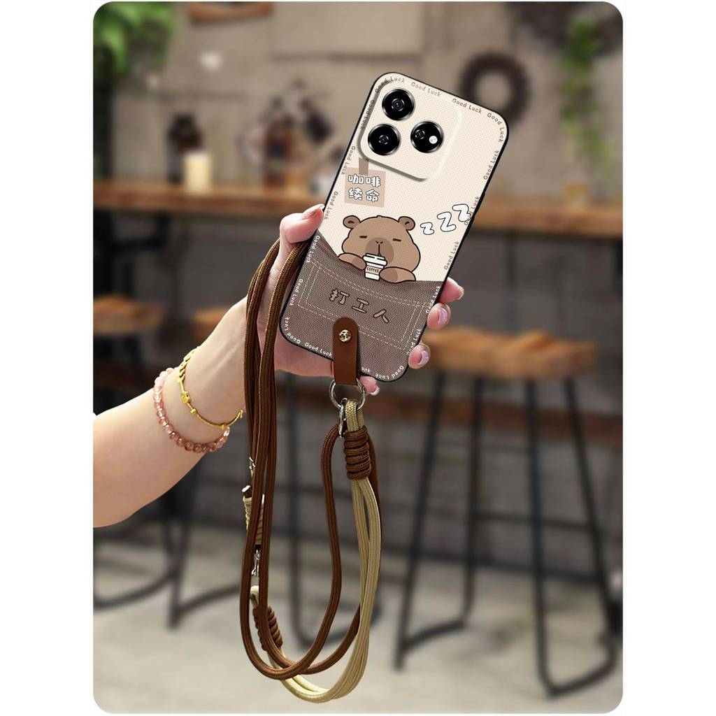 TPU กันกระแทกเคสโทรศัพท์สําหรับ ZTE Blade V60 4G/Axon60 4G น่ารัก Dirt-proof Graffiti Anti-ฝุ่นสร้อย