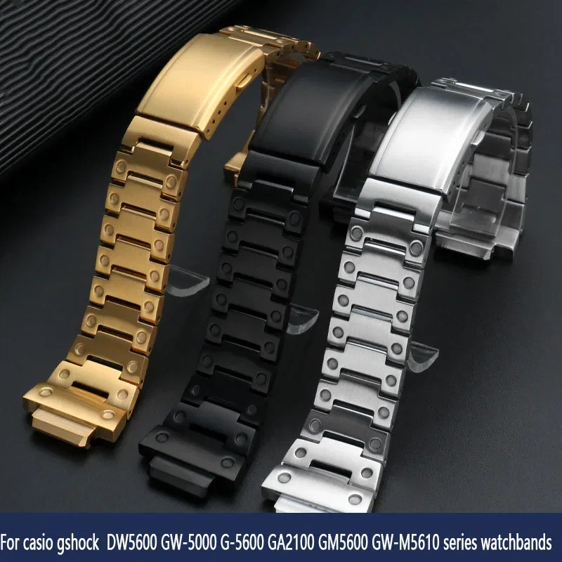 สําหรับ casio gshock GW-M5610 DW5600 GA2100 GM5600 GM2100 GW-5000 G-5600 สายนาฬิกาสายเหล็กที่เป็นของ