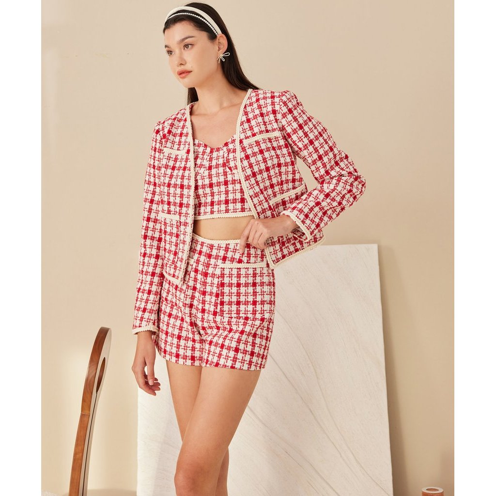 HV Riviera Tweed Jacket - Scarlet