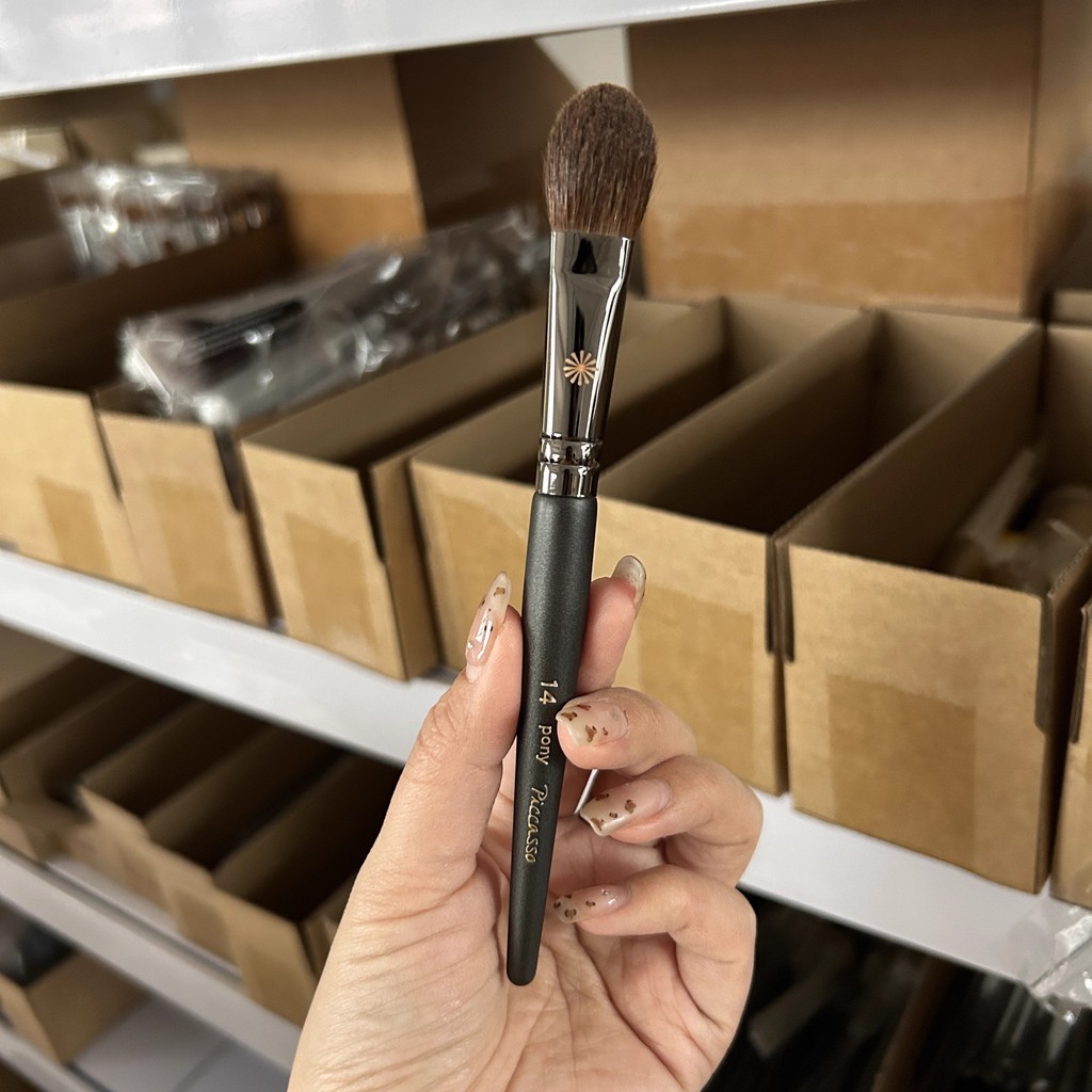 คําแนะนําผลิตภัณฑ์ใหม่!Pony แนะนํา Picasso 14 Animal Tongue Shape Blush Brush Surface Medium Brightening Brush แปรงไฮไลท์