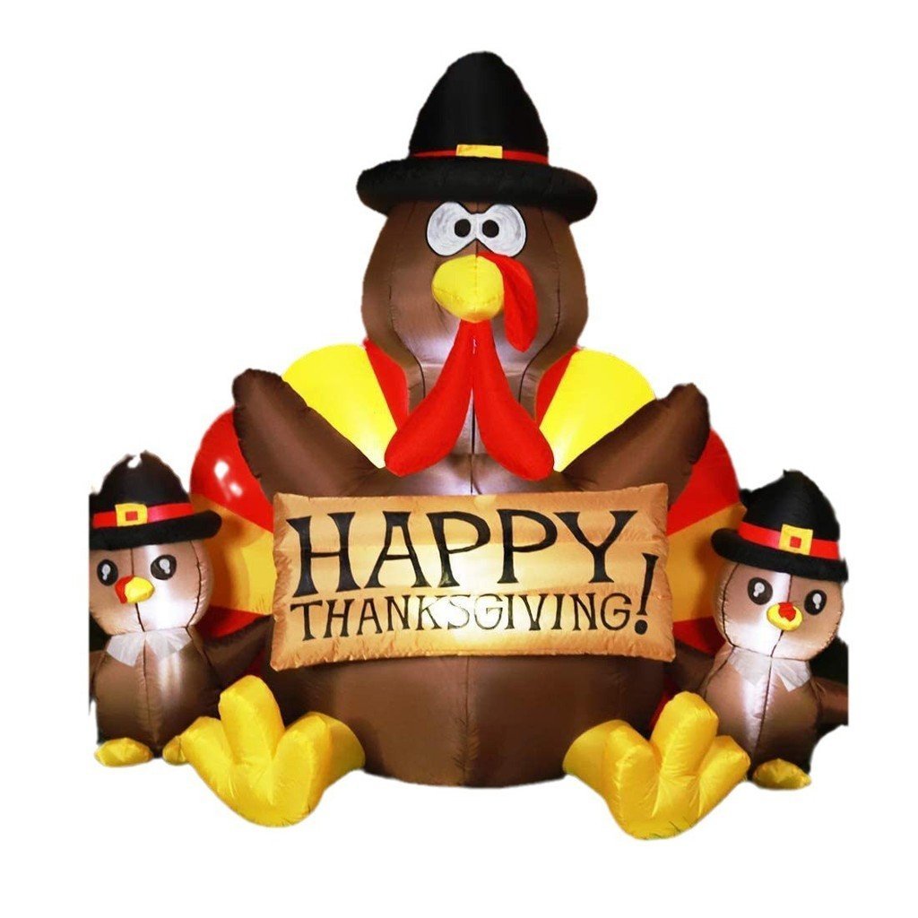 วันขอบคุณพระเจ้าตกแต่งกลางแจ้งเครื่องประดับการ์ตูน Courtyard Inflatable Luminous Air รุ่น Cross-Bord