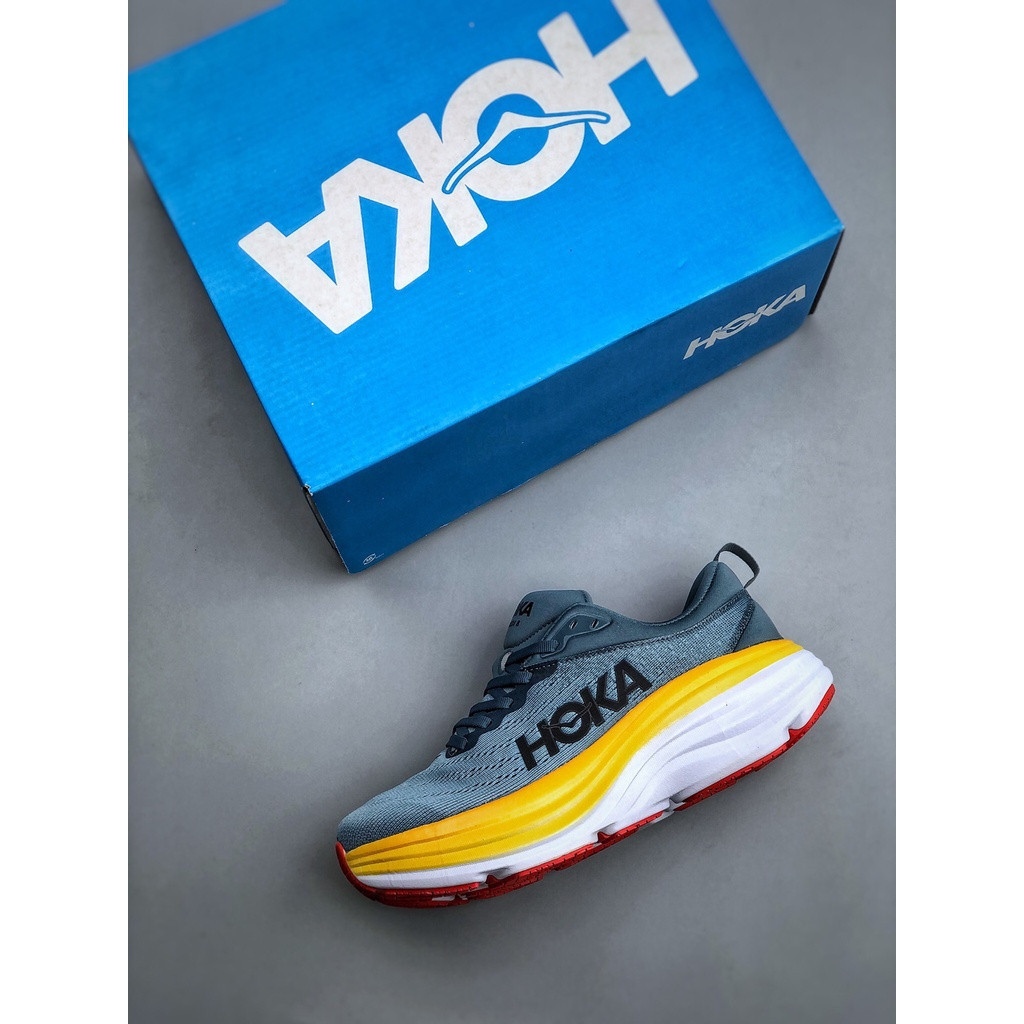 รองเท้าBondi 8 HOKA รวมถึงตัวเลือกวิดีโอนและมาพร้อมกล่อง - รูปที่ 2