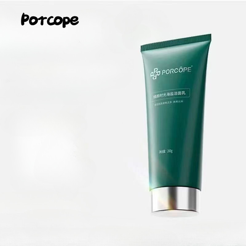 Porcope เกลือทะเลทําความสะอาดนมสดชื่นควบคุมน้ํามันนุ่มไม่ระคายเคืองชุ่มชื้นผิวอเนกประสงค์ใสไวท์เทนนิ