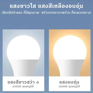 หลอดไฟ LED 5W 9W 13W 15W 18W 24W หลอดปิงปอง ขั้ว E27 แสงขาว/แสงวอร์มไวท์ ใช้ได้ทั้งในโรงจอดรถ โกดัง และห้องใต้ดิน
