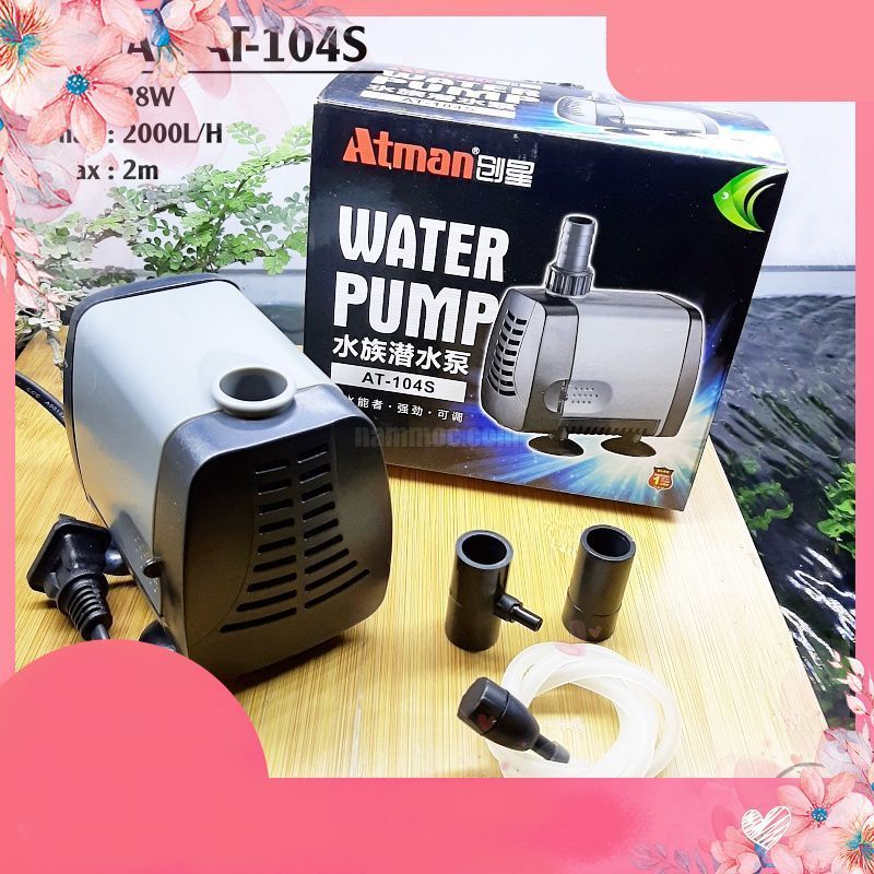 Atman AT-104S Pump – ปั๊มความจุสูง 28W, 2000L/h เงียบเป็นพิเศษ, ประหยัดพลังงานสําหรับตู้ปลาขนาดใหญ่ 