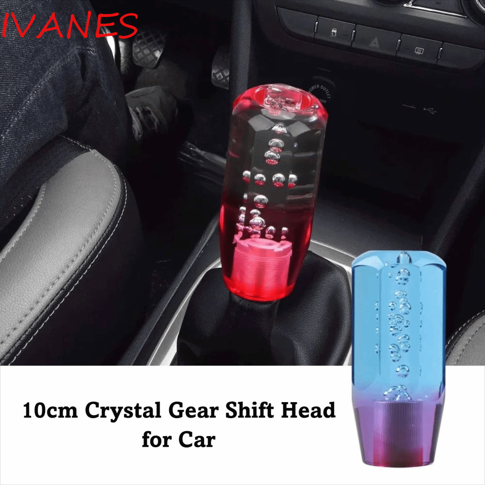 IVANES เกียร์ Shifter คริสตัลโปร่งใส Bubble Knob หัวเกียร์ธรรมดา Universal อุปกรณ์เสริมในรถยนต์