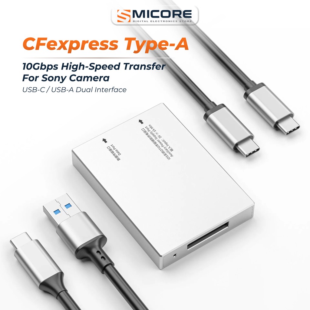CFexpress Type-A USB3.1 10Gbps เครื่องอ่านการ์ด แบบใช้คู่ Type-C / USB สำหรับกล้อง Sony ช่างภาพ & วิ