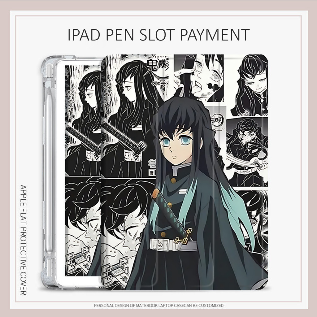 เคส air4/5/6 air7 Tokitou Muichirou mini4/5/6/7 10.2 gen7/8/9 Demon Slayer ใหม่ air pro11 gen10 generation11 A16 เคส ipad ป้องกัน AIR M3 M5 กรณี