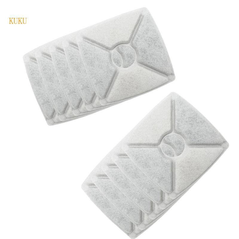 KU* Pack of 10 ตัวกรองทดแทนสําหรับน้ําพุสัตว์เลี้ยงอัตโนมัติน้ําพุแมวน้ําพุ