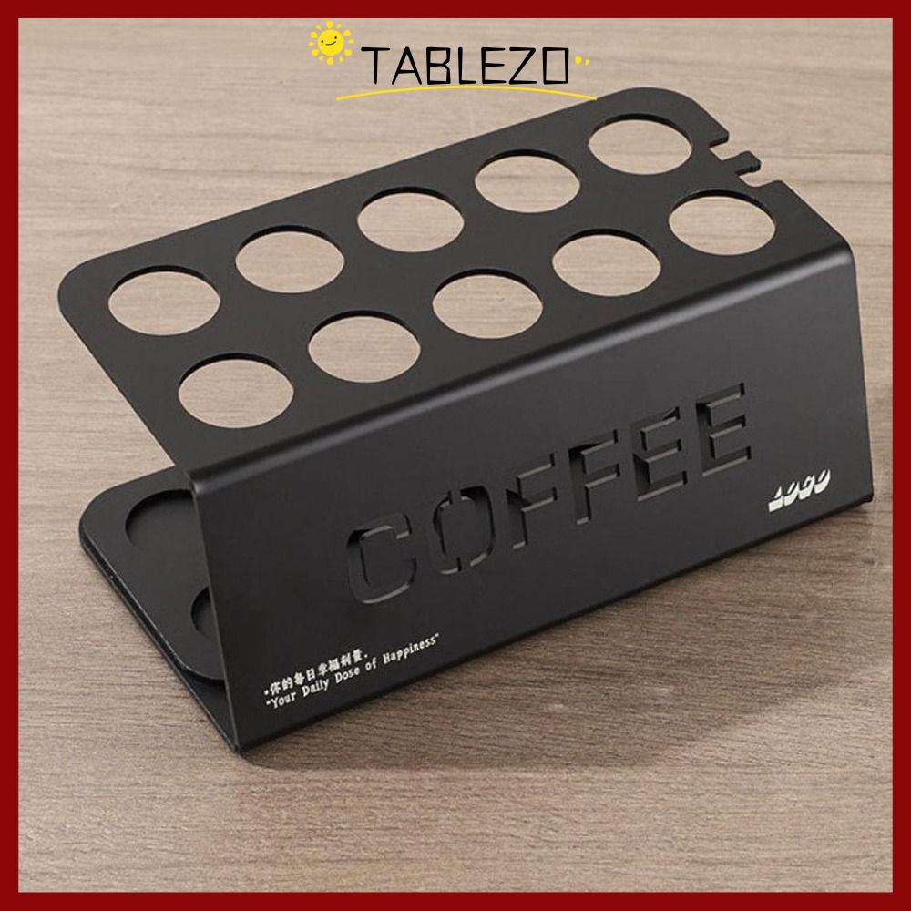 จัดส่งจากประเทศไทยขาตั้งเซลล์กาแฟ TABLEZO พร้อมชั้นเก็บของวางแก้ว 10 หลุม, ชั้นวางแสดงโลหะแยกเมล็ดกาแฟ