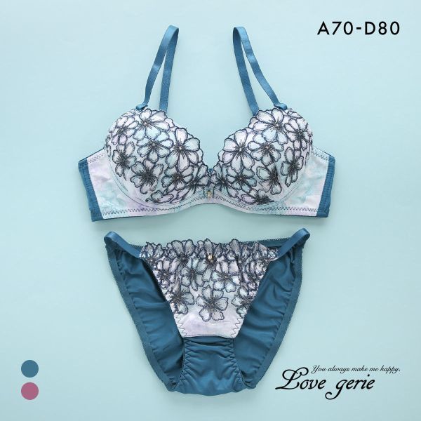 Love gerie bloom flower bra panties set (Sizes A-D)(49460847)(Direct from Japan)1