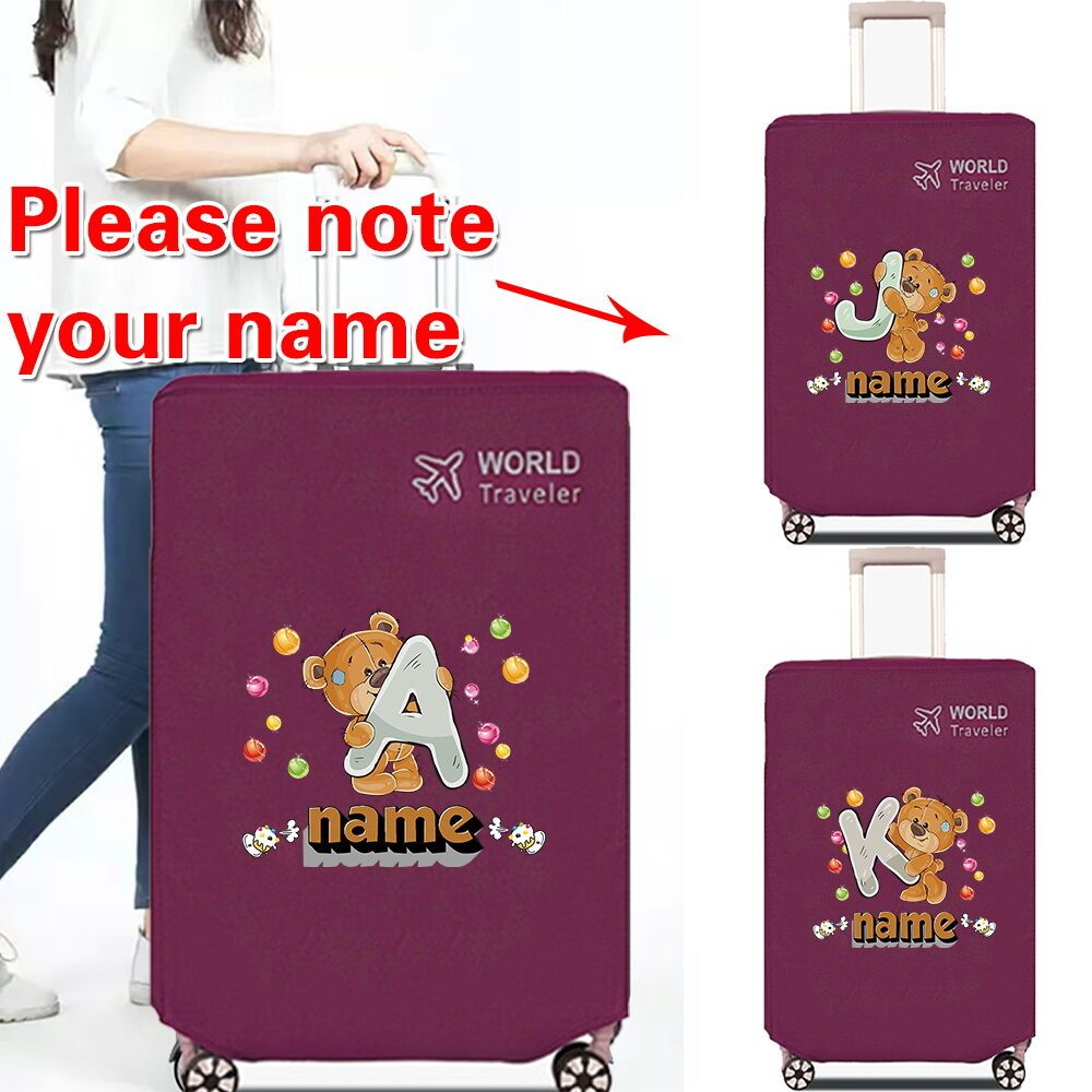 ชื่อปรับแต่ง/พิมพ์โลโก้ ผ้าคลุมกระเป๋าเดินทาง ผ้าคลุมกระเป๋าเดินทาง ( Luggage Cover) 20~24 นิ้ว ผ้าไม่มีด้ายหนาพิเศษ
