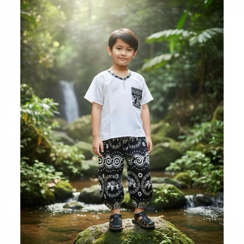 ชุดช้างเด็ก Unisex ใส่ได้ทั้งเด็กหญิง–เด็กชาย (งานตัดเย็บไทย | มีโค้ดส่งฟรี) มีหลายไซส์ พร้อมส่ง