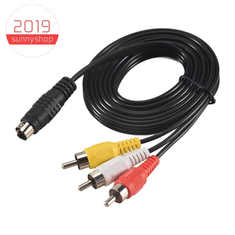 [sunnyshop2019]1.5M 4.9ft 3 Male to 4 Pin S-Video Male TV PC Conversion Cable