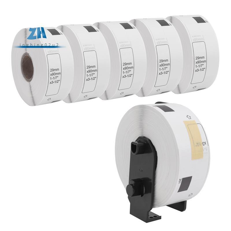 6 ม้วนป้ายเข้ากันได้สําหรับ -11201 ป้ายที่อยู่มาตรฐาน 29 มม. x 90 มม. สําหรับ QL-800 QL-810W QL-700