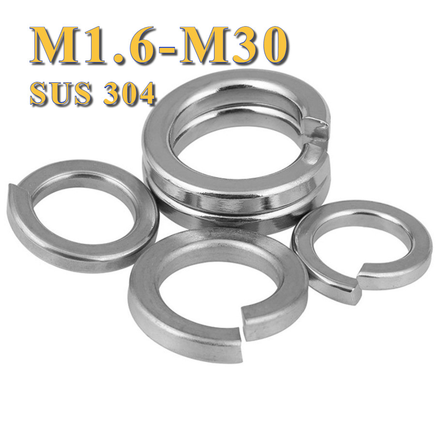 แหวนสปริง M1.6-M30 แหวนรอง กันคลาย สแตนเลส 304 Spring Washer Stainless Steel GB93 [PY-TH1] – โปรปัง