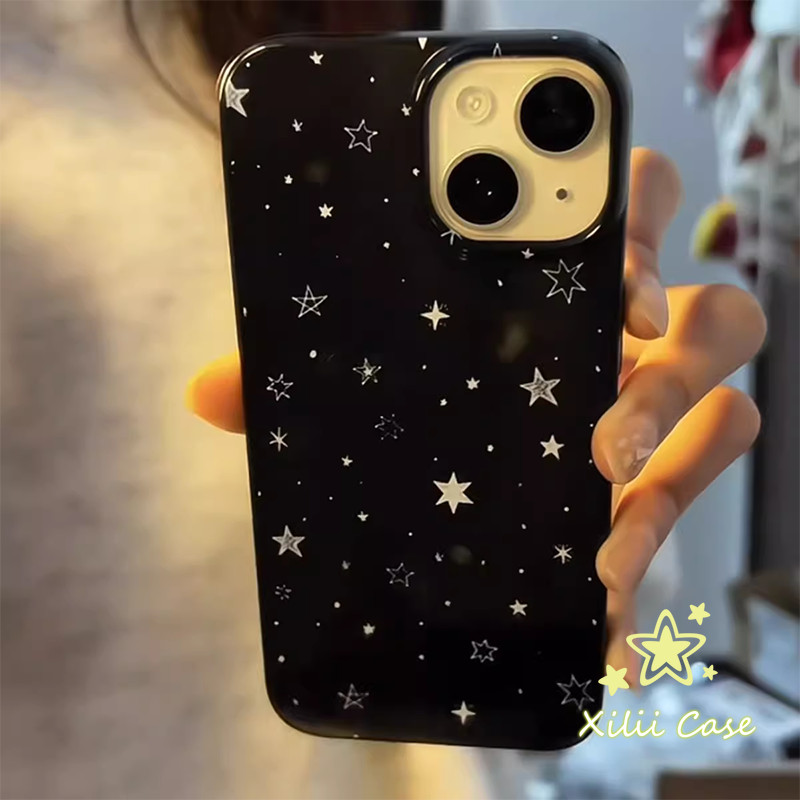 เคสเงาเด้งเรียบเนียน ลายดาวสว่าง น่ารัก2026 สำหรับ IPhone 17 AIR 16 15 13 11 12 14 Pro Max XR XS X Max 15 7 8 Plus