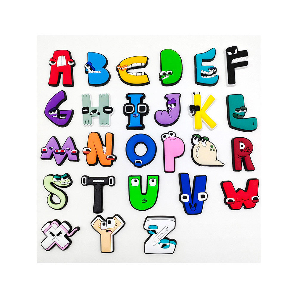 jibbitz crocs ของแทั jibbitz อุปกรณ์ทำหลุมรองเท้า DIY พร้อมตัวอักษรภาษาอังกฤษและลายดอกไม้