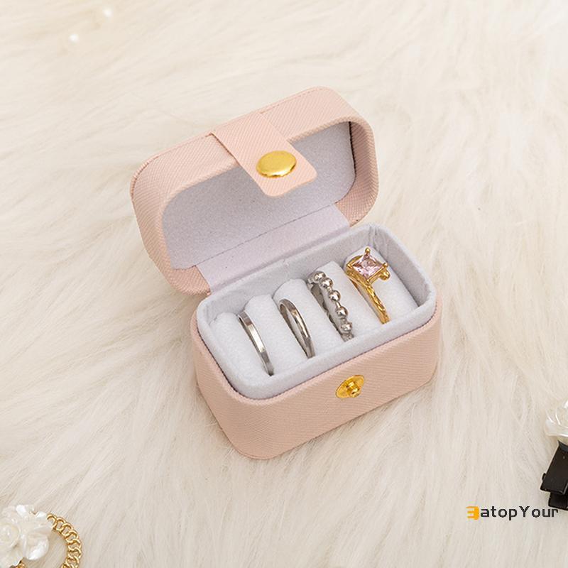 EatopYour] Leather Girl Portable Jewelry ต่างหู Stud ต่างหู Jewelry Box Organizer ใหม่